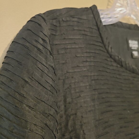 Eileen Fisher Petite | Women's 100% Silk Black Crepe Blazer Jacket (Size Small) - Picture 10 of 14